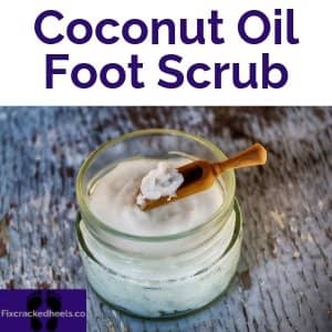 Homemade foot scrub with coconut oil