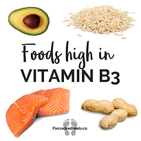  Foods high in Vitamin B3  to help Vitamin deficiency and cracked heels.